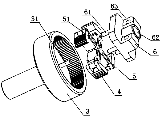 A mechanism that converts two-dimensional random movement into rotation