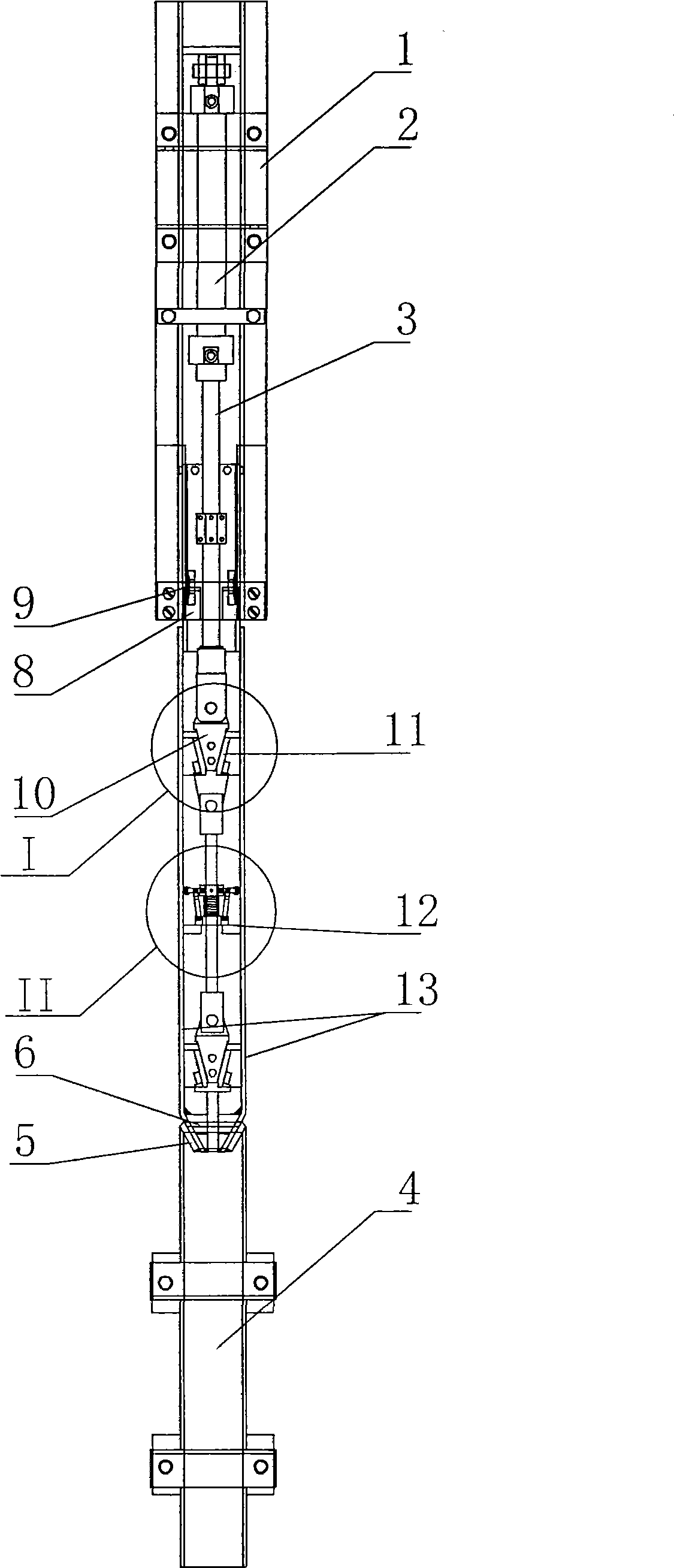 Extension shaft guide used for lifting counter level in mine shaft