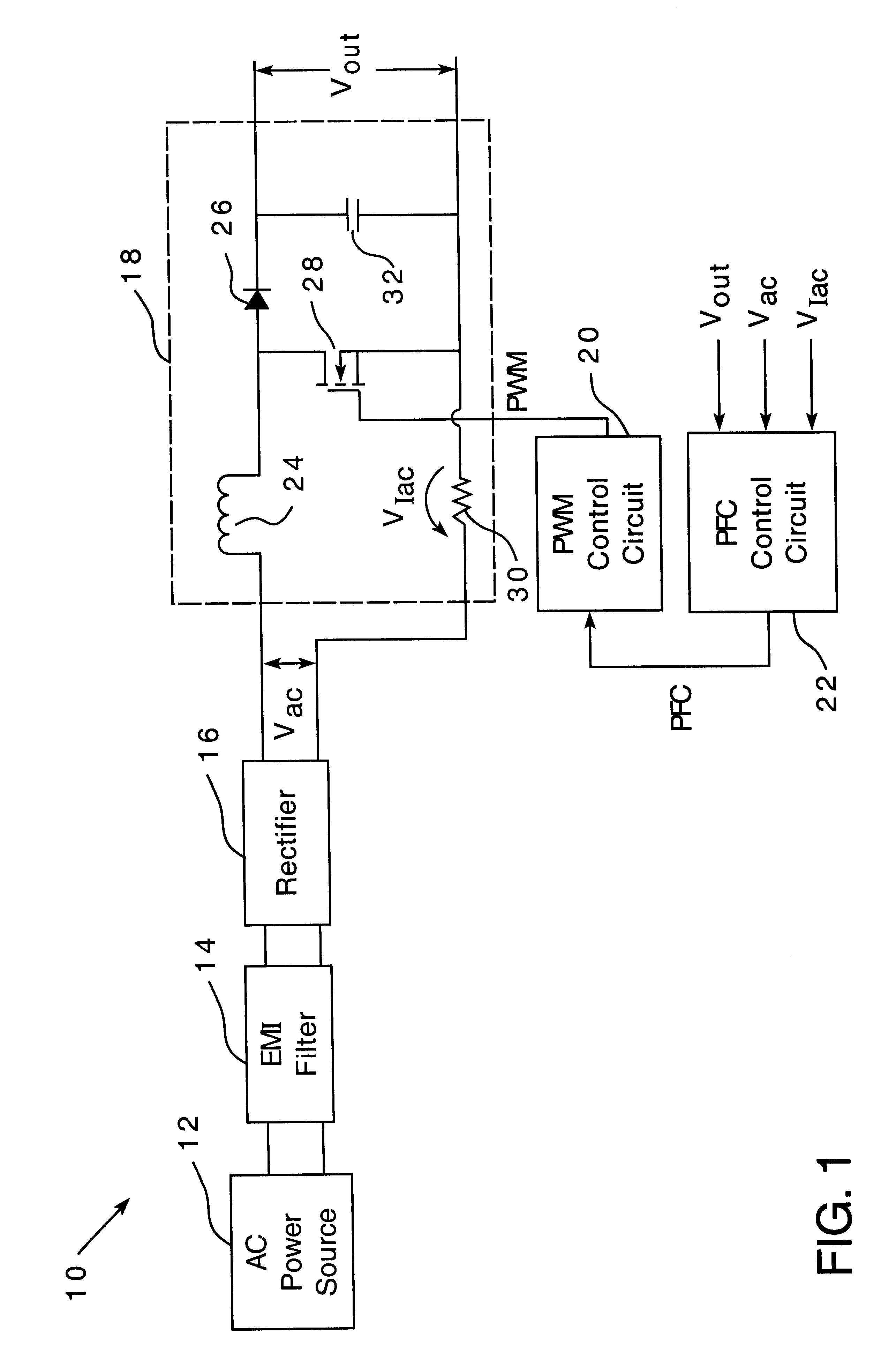 Power factor correction control circuit and power supply including same