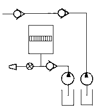 Continuous water jet system of energy storing type grinding material slurry