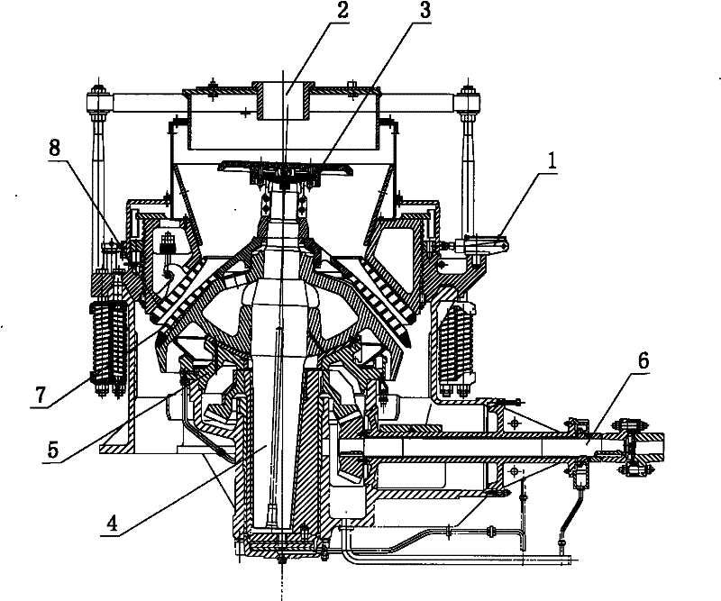 Cone crusher with multifunctional spiral crushing wall