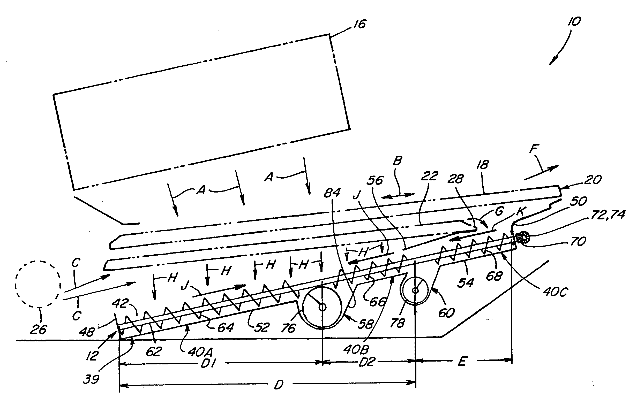 Collecting trough construction easily accessible for cleaning