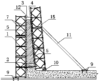 Open-cut tunnel open-type main structure side wall Bailey support formwork and its construction technology