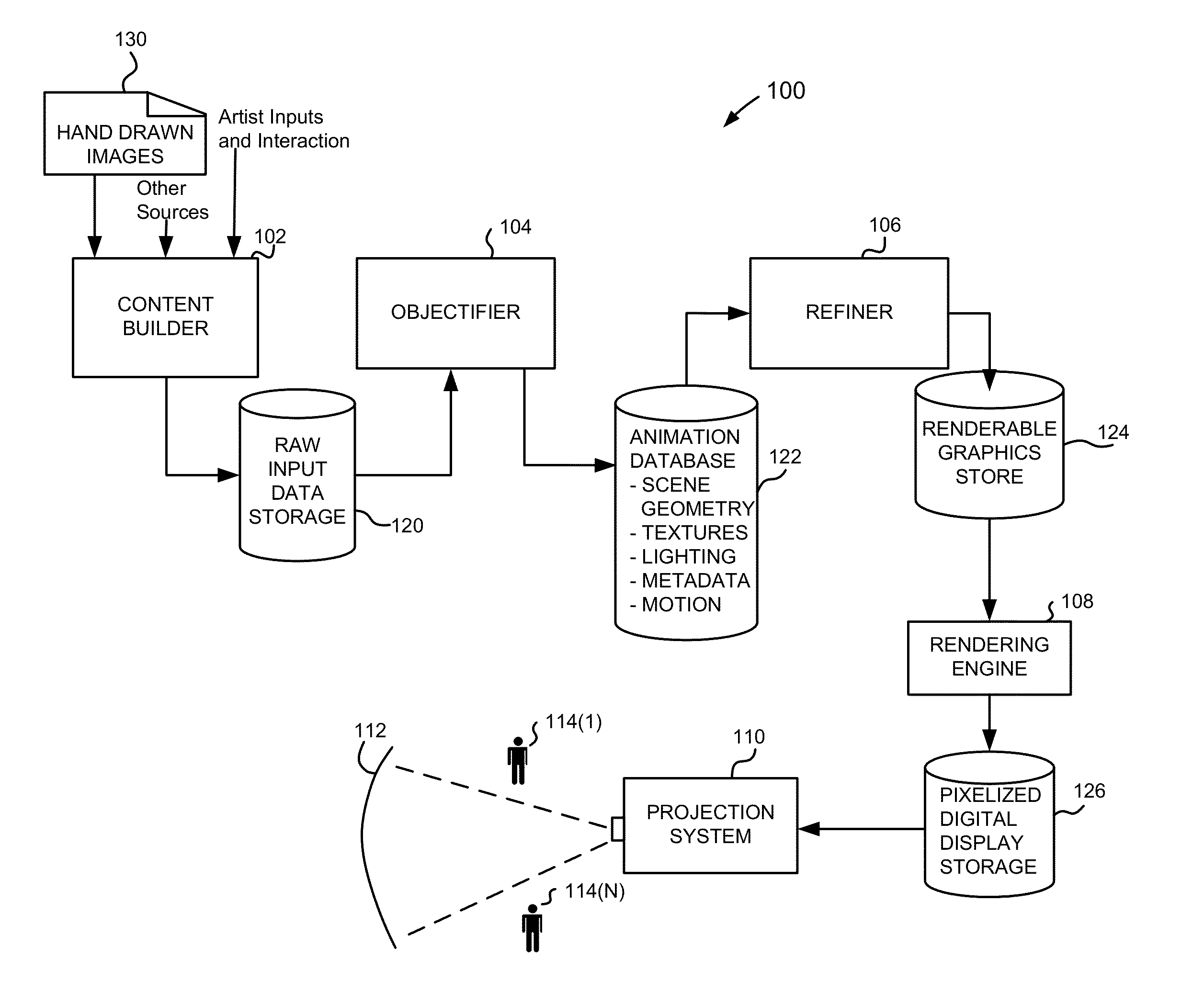 Vectorization of line drawings using global topology and storing in hybrid form