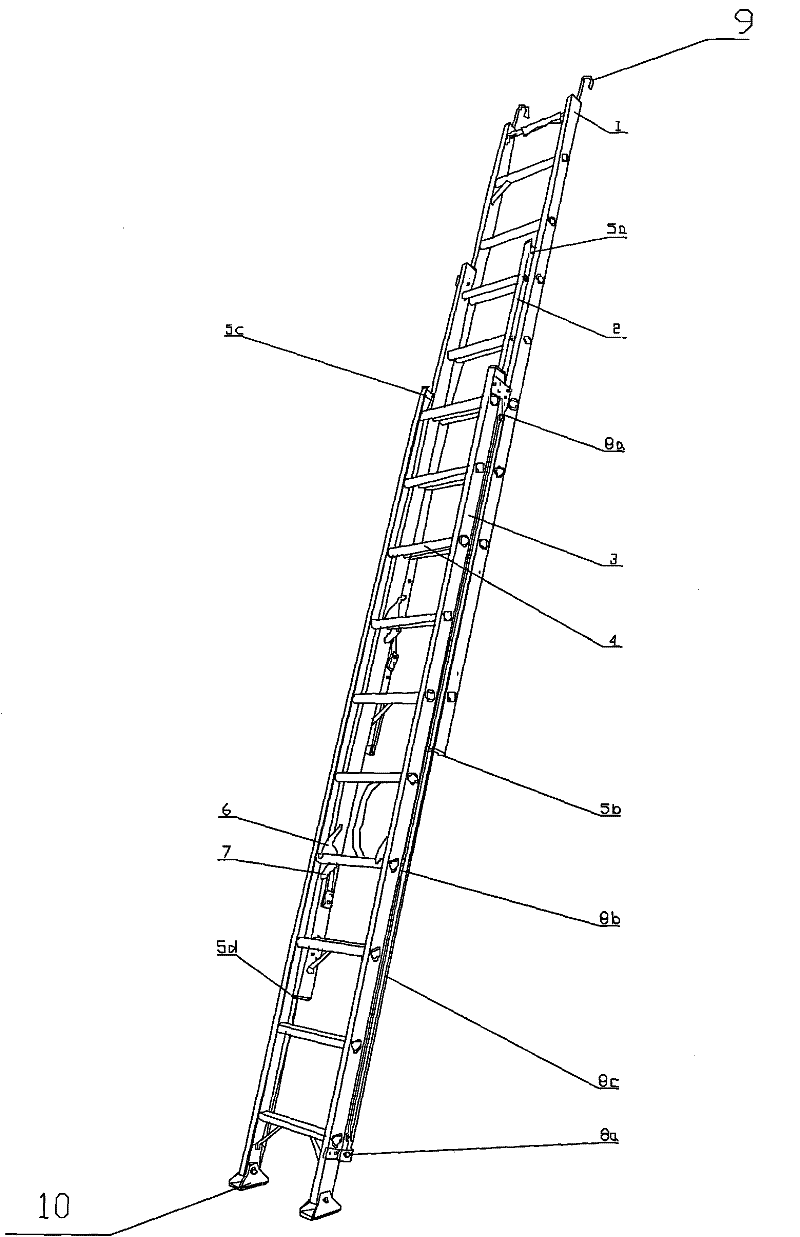 Three-linkage lifting ladder