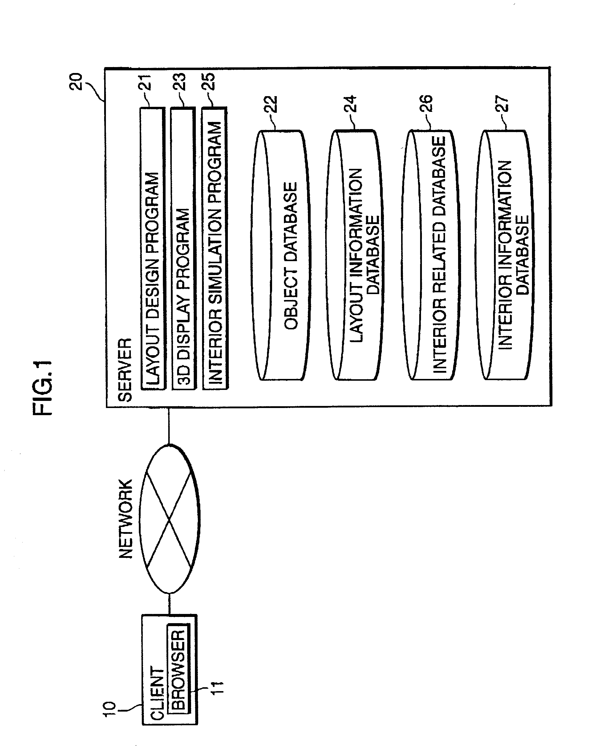 Method for aiding space design using network, system therefor, and server computer of the system