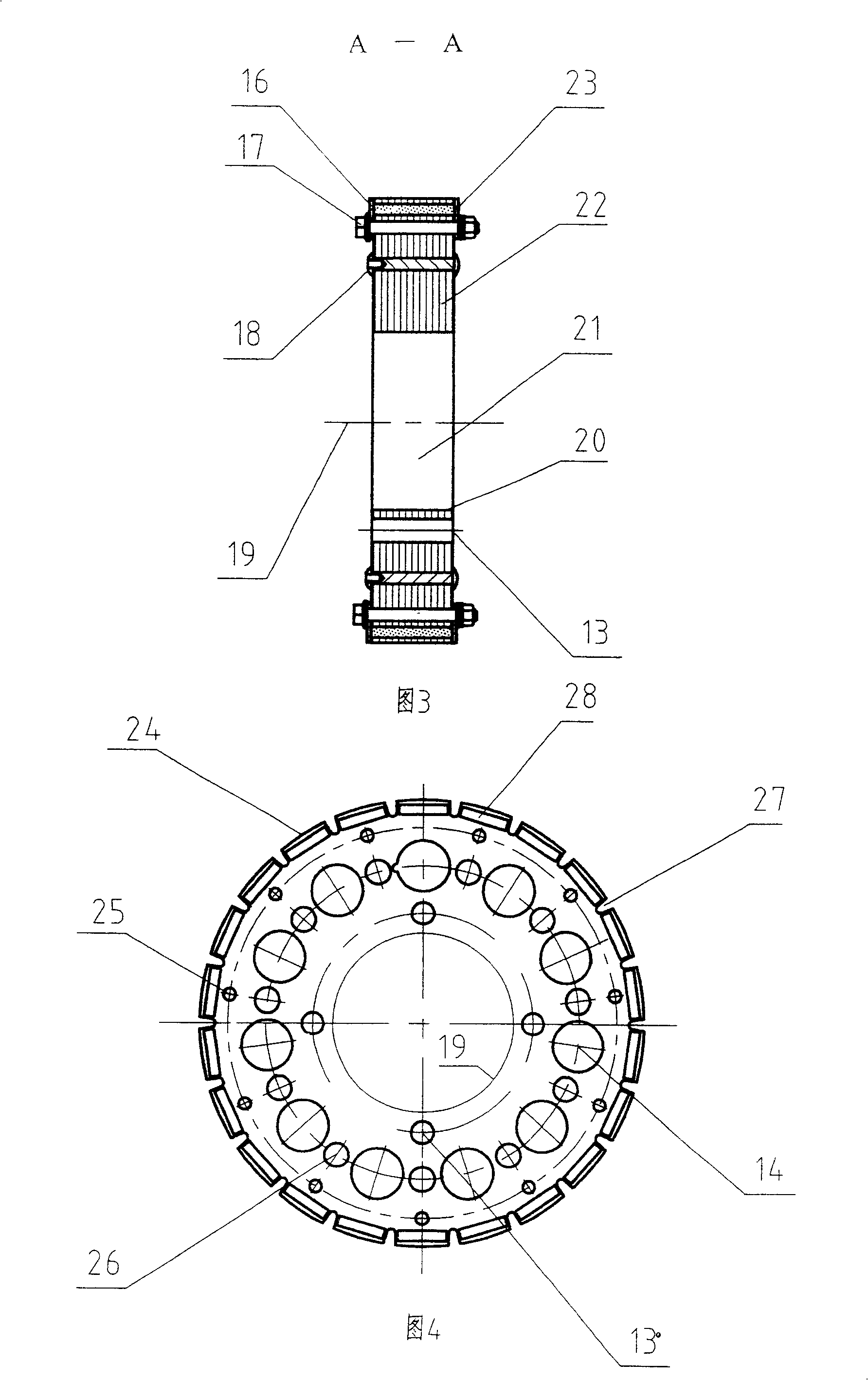 Rotor of multipole internal rotor permanent magnet generator