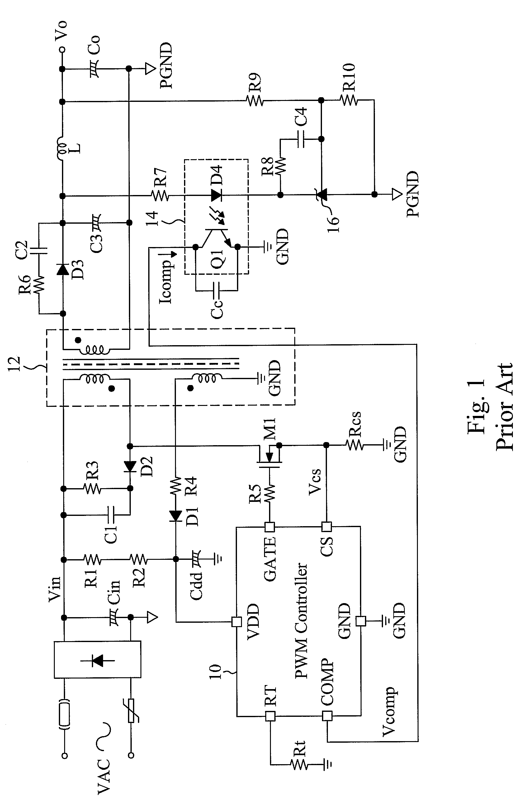 Pulse width modulation controller and method for output ripple reduction of a jittering frequency switching power supply