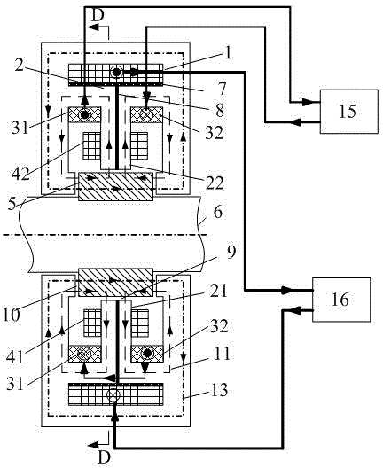 Constant current biased radial-axial magnetic bearing