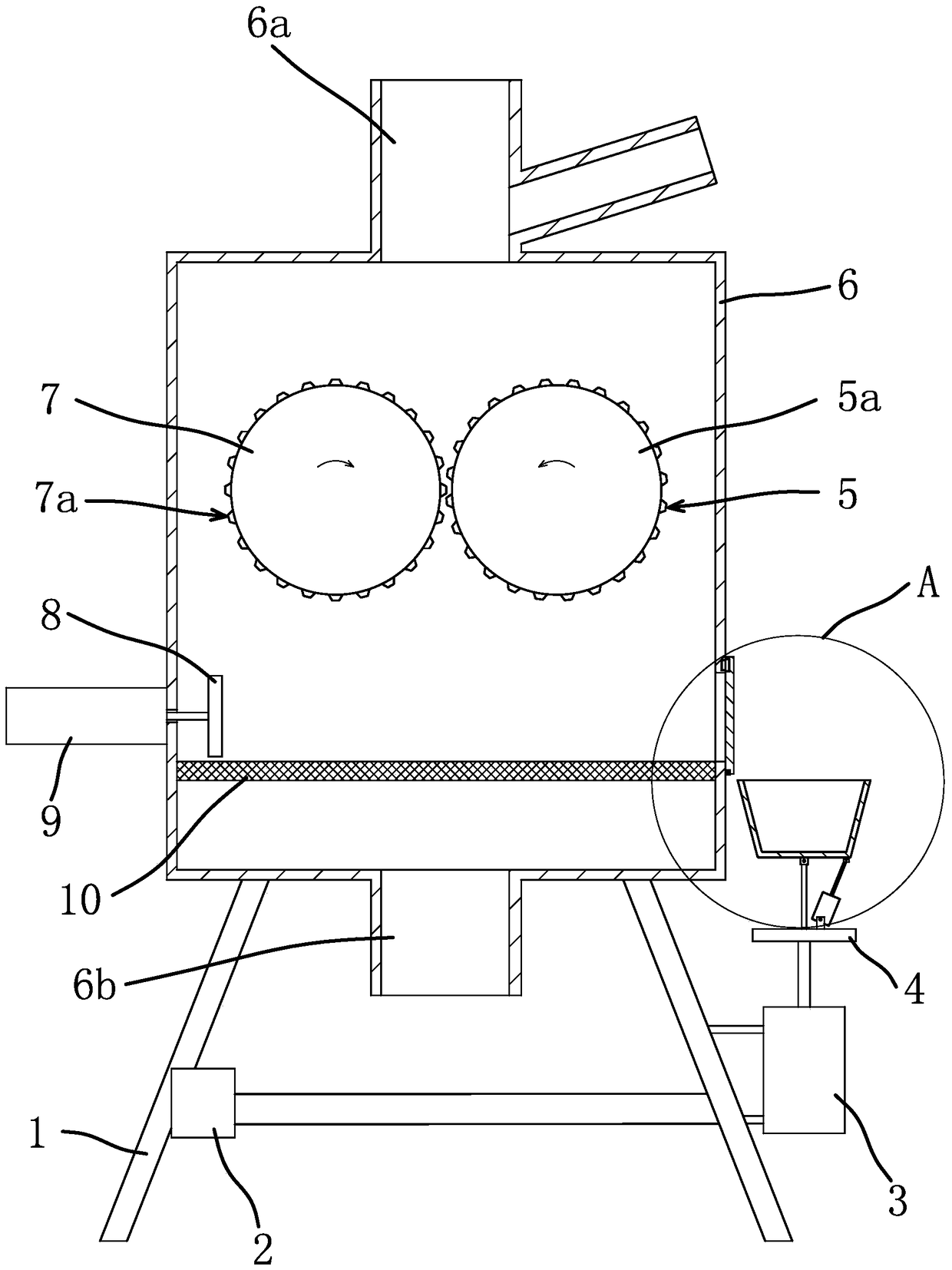 An ecological building material crushing system