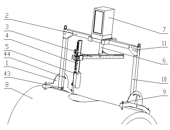 Portable pipe four-shaft hole cutter