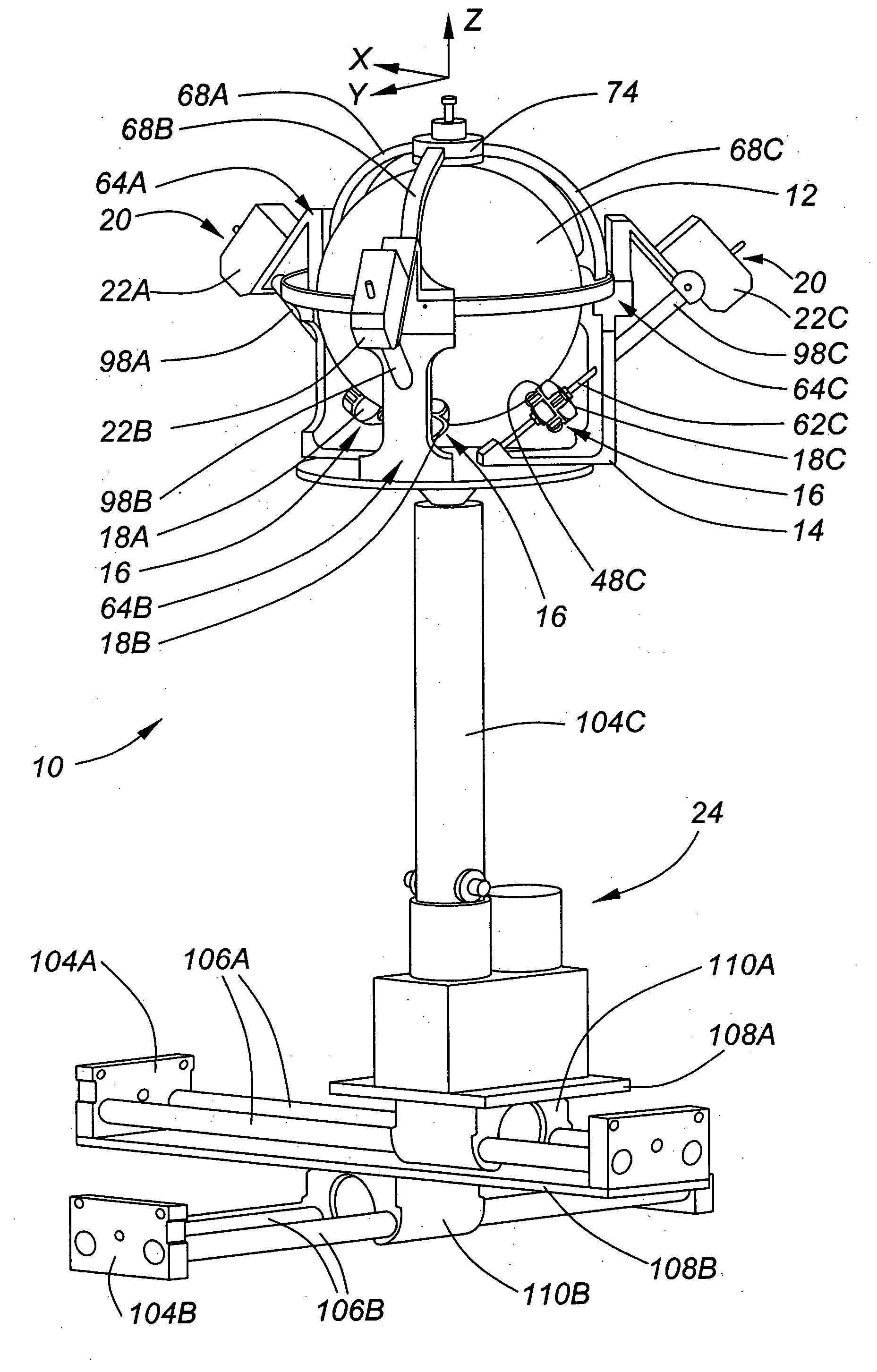 Apparatus for multi-axis rotation and translation