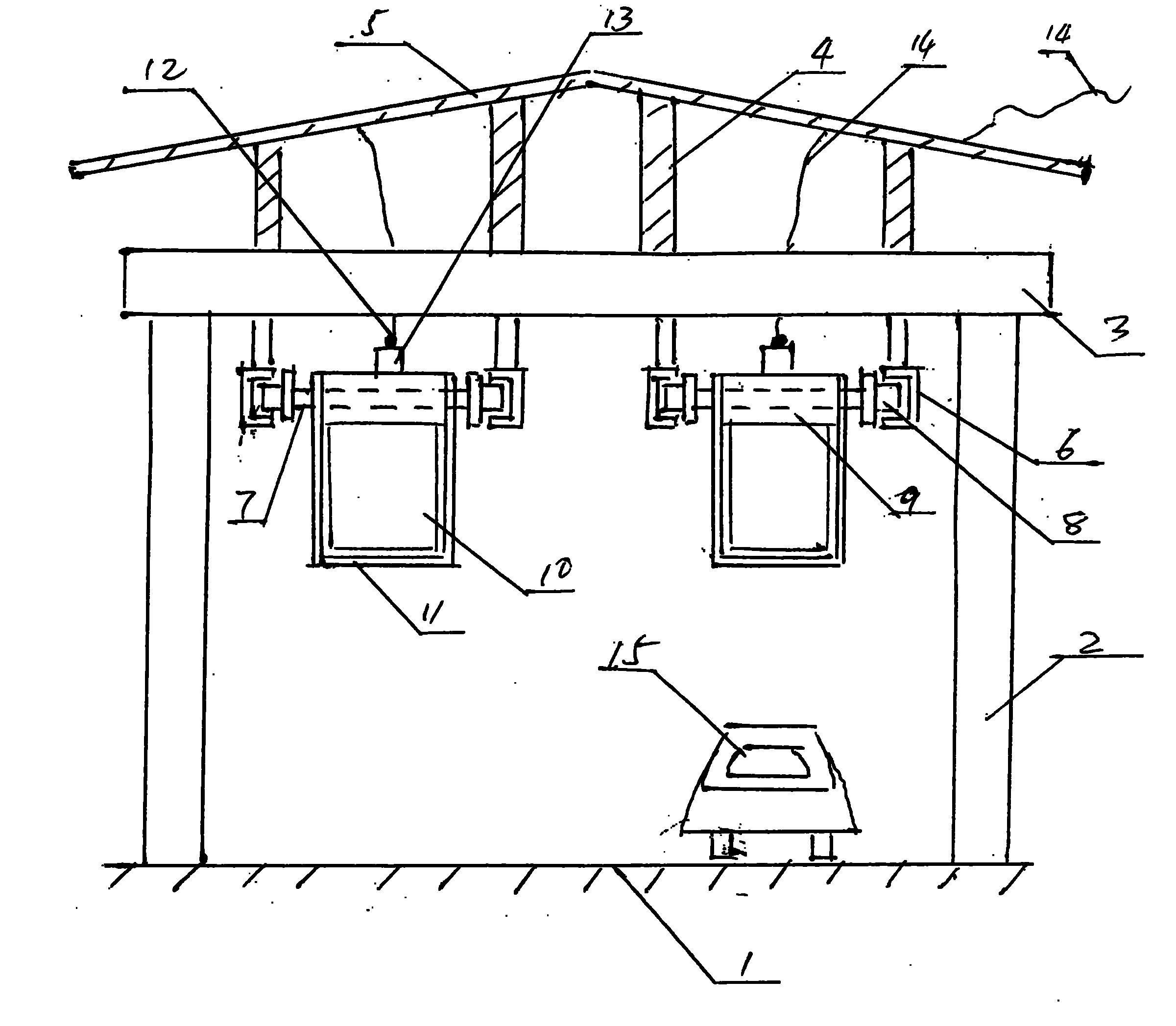 Air train with suspension solar cell panels