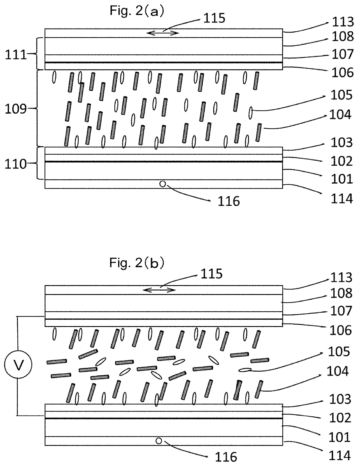 Polymer containing scattering type vertically aligned liquid crystal device