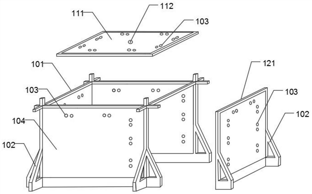 Multifunctional three-dimensional similar simulation test platform and test method