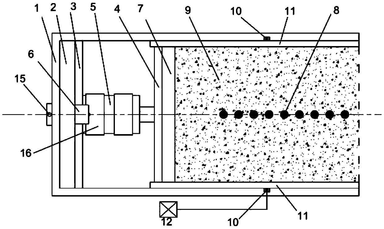 Shearing test device and test method of railway rockfill embankment