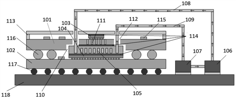 Heat dissipation structure for POP packaging and construction method thereof