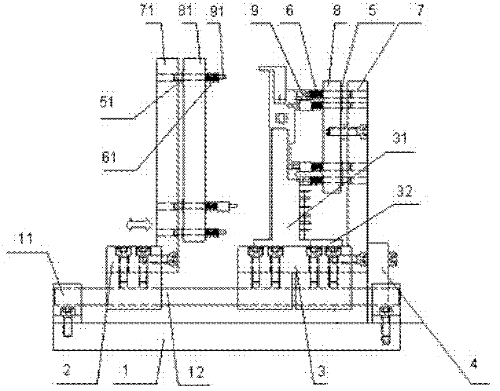 Semi-automatic device for radiating fin