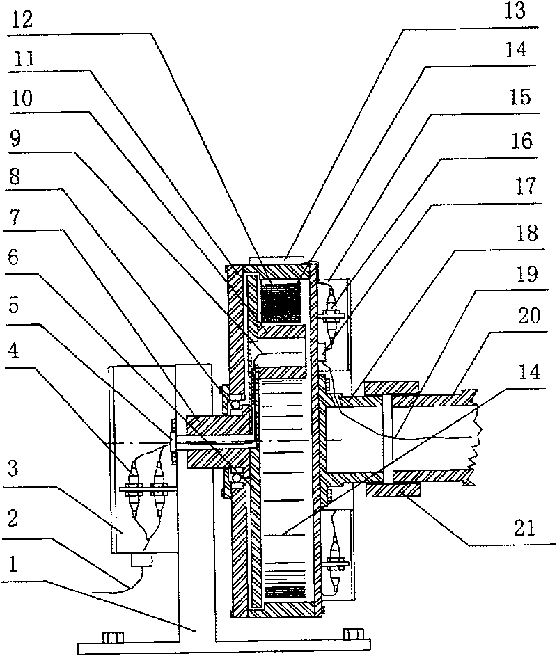 Cable take-up reel eccentric winding current collecting device