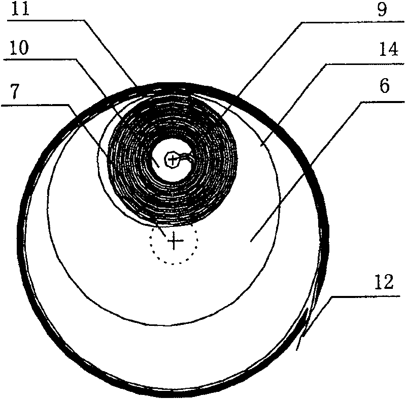 Cable take-up reel eccentric winding current collecting device