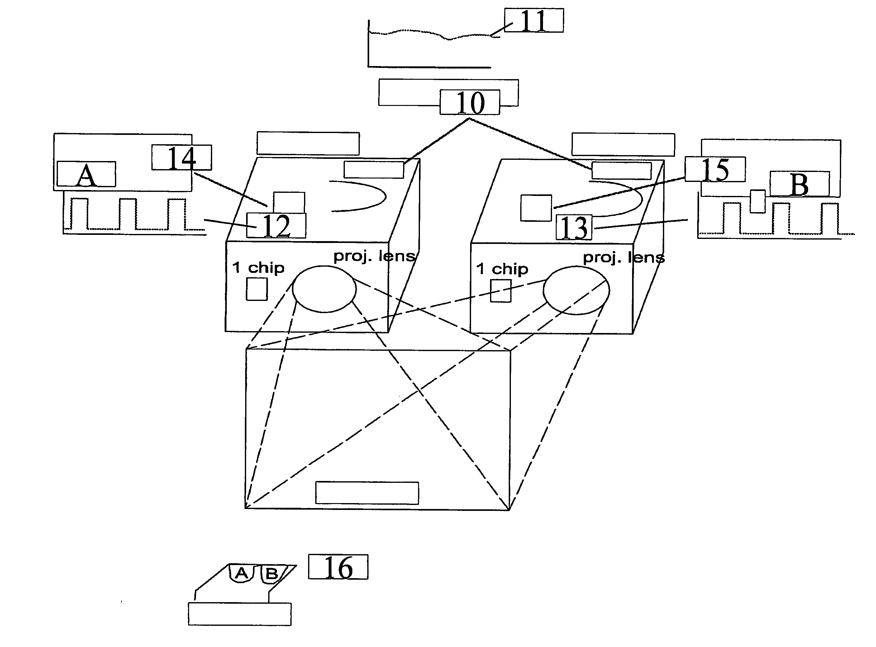 Method and device for performing stereoscopic image display based on color selective filters