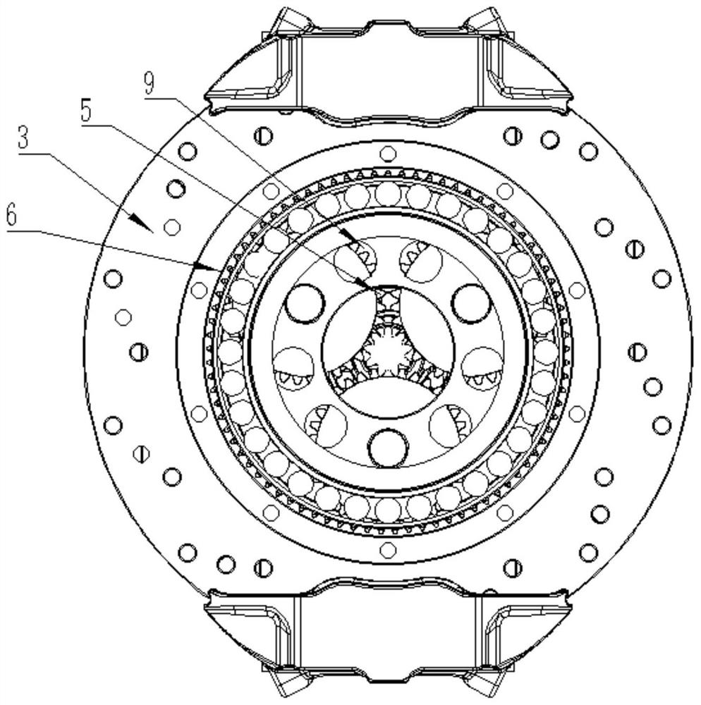 Double-hydraulic brake caliper planetary transmission for new energy tracked vehicle