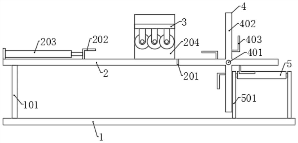 An equidistant cutting device for construction wood processing