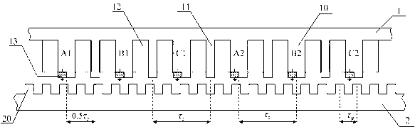 Fault-tolerant linear motor capable of reducing and saving permanent-magnet material