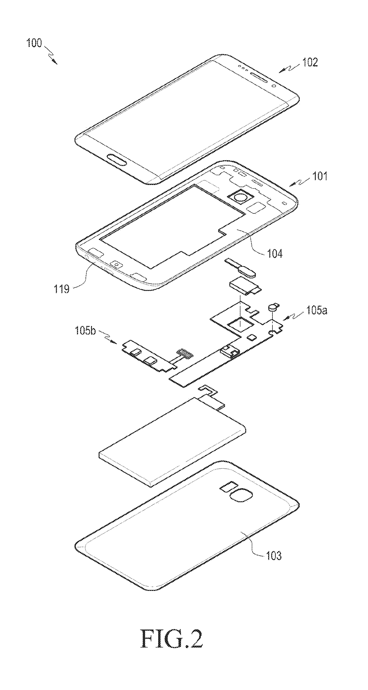 Electronic device with electromagnetic shielding member