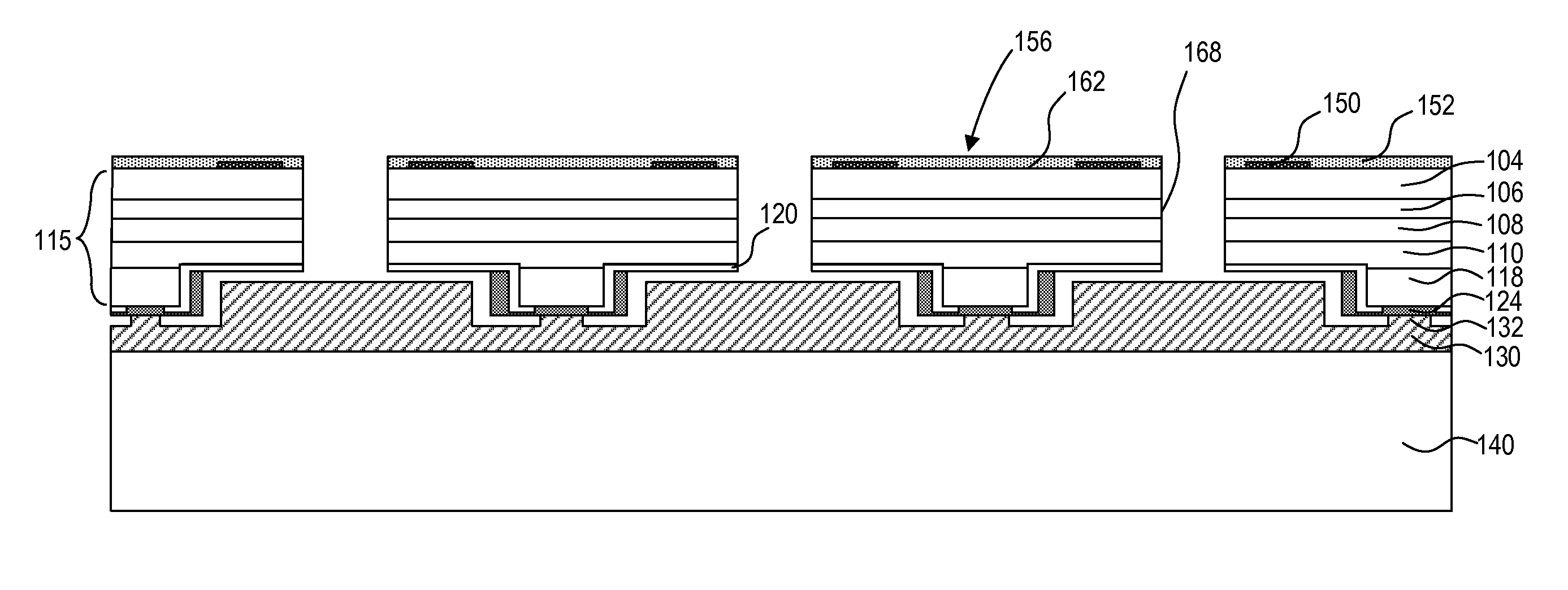 Etch removal of current distribution layer for LED current confinement