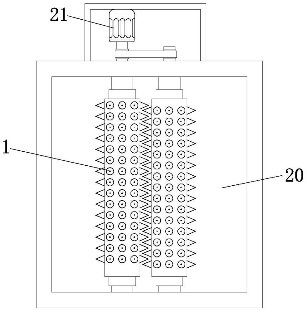 A construction waste crushing device