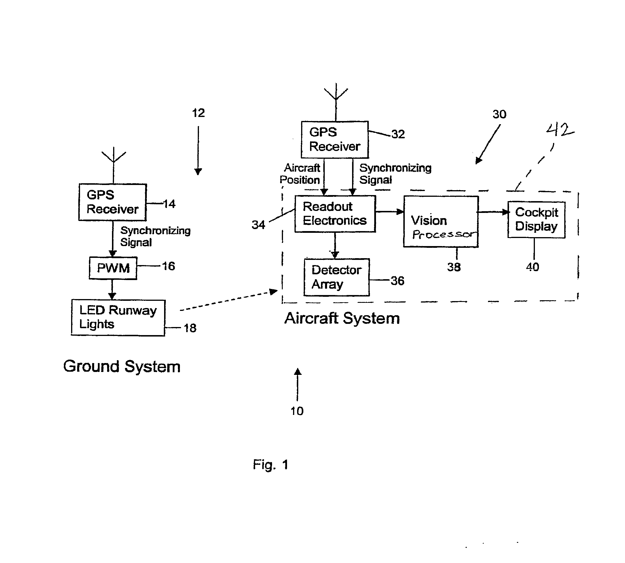 System for and method of synchronous acquisition of pulsed source light in performance of monitoring aircraft flight operation