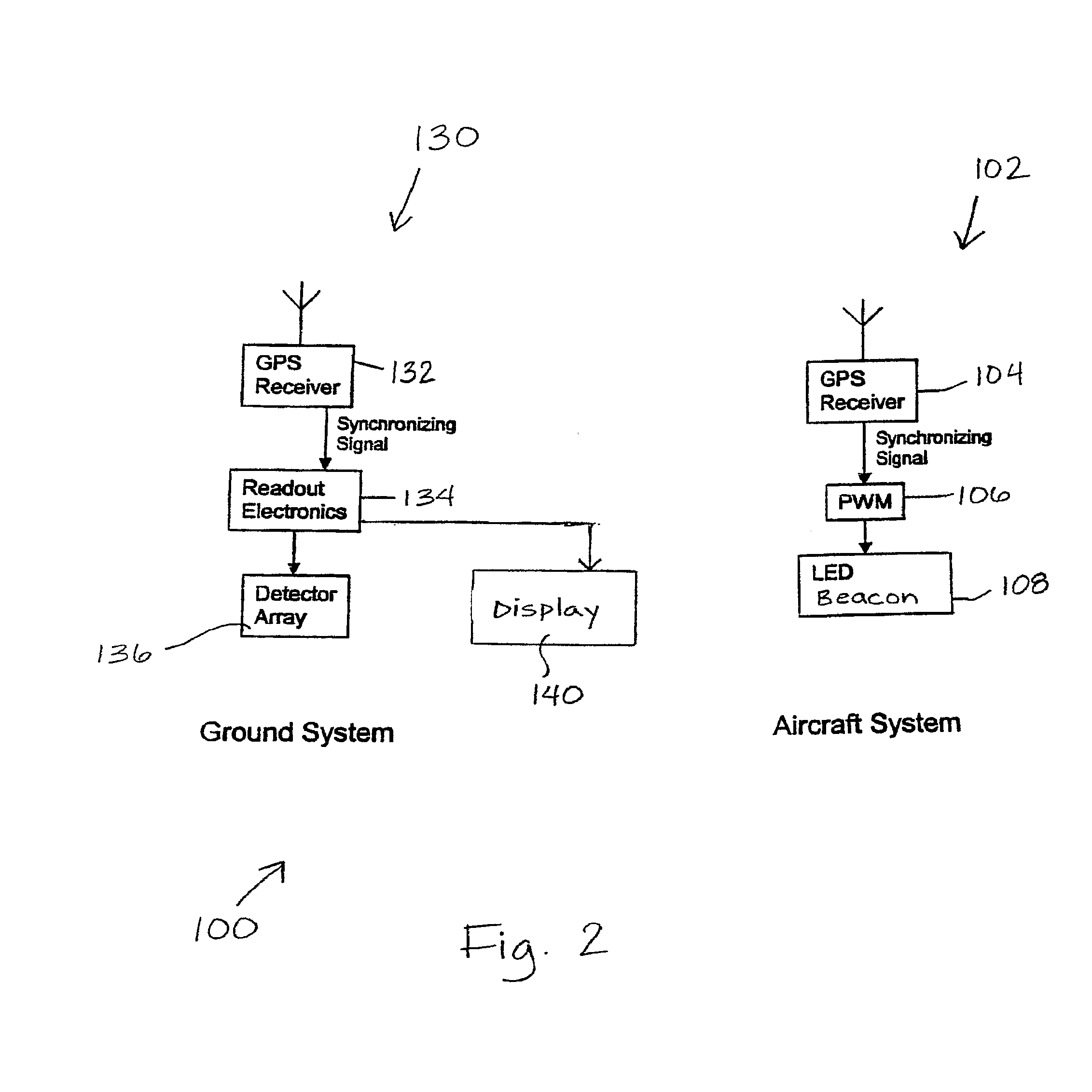 System for and method of synchronous acquisition of pulsed source light in performance of monitoring aircraft flight operation