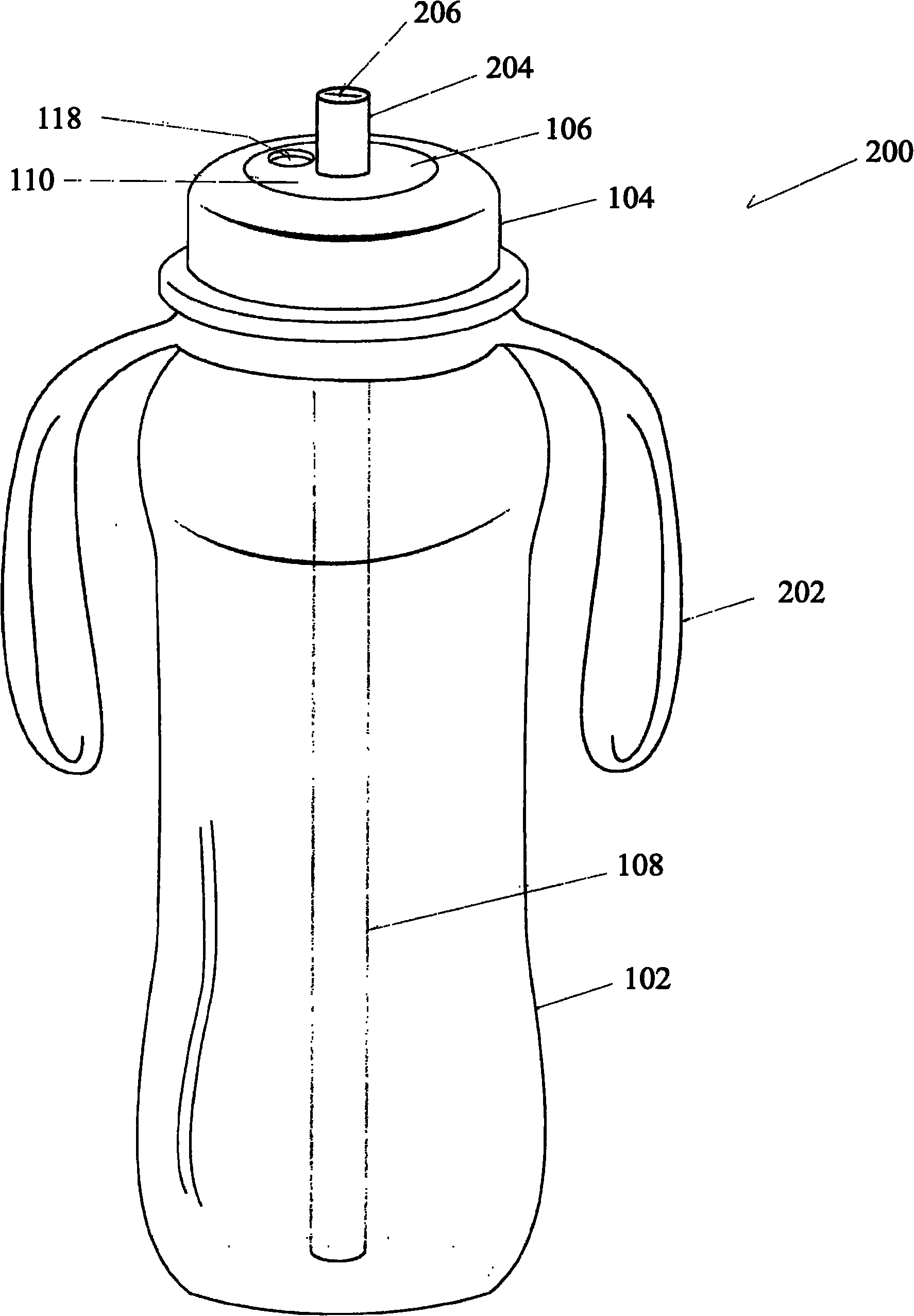 Modular feeding bottle