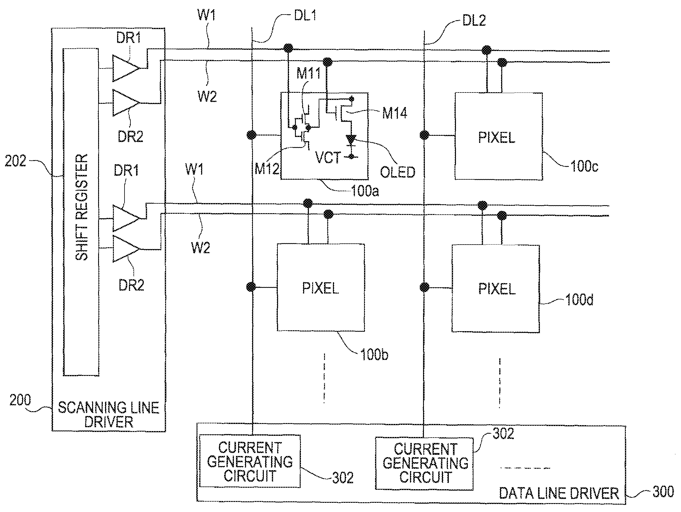 Active-matrix-type light-emitting device, electronic apparatus, and pixel driving method for active-matrix-type light-emitting device