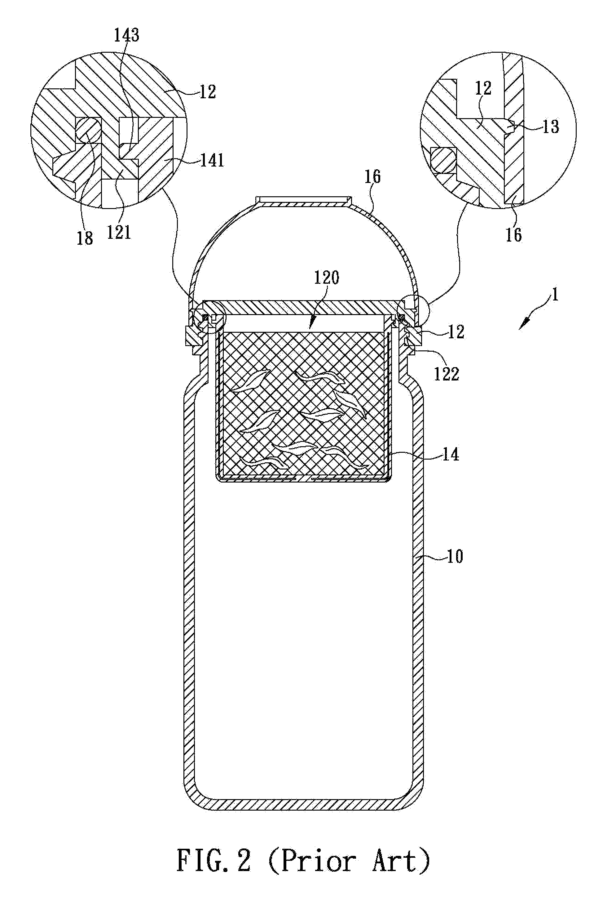 Lid structure configured for easy disassembly and cleaning