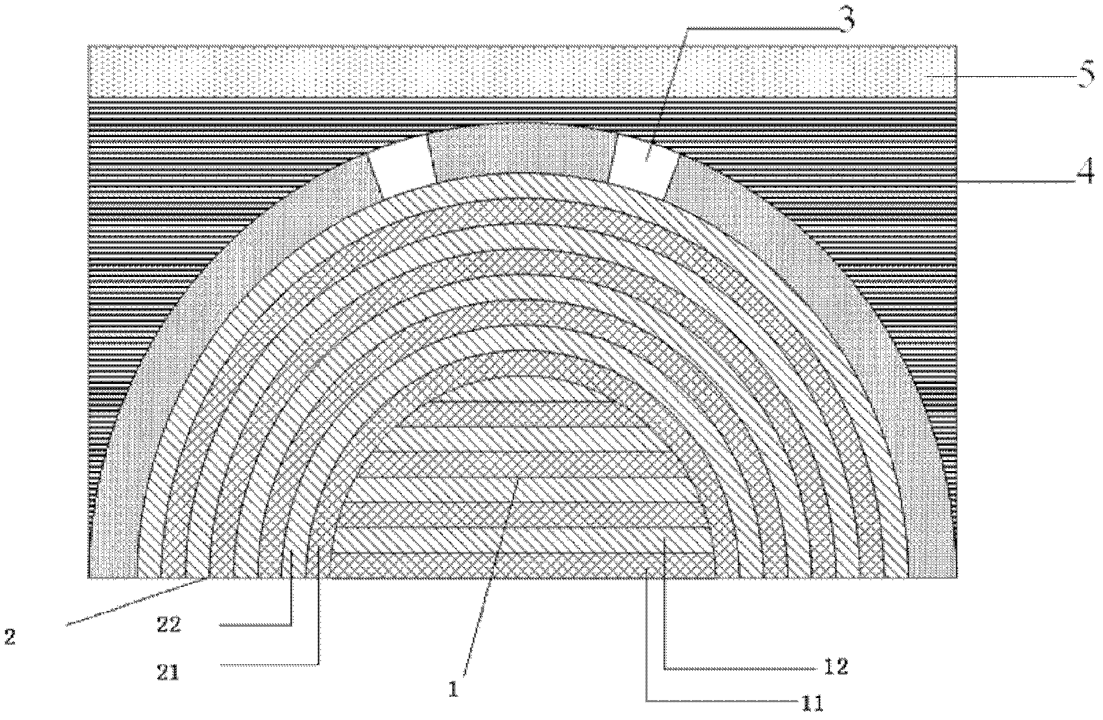 Lens for achieving curved-surface-to-plane super-resolution demagnification imaging photo-etching