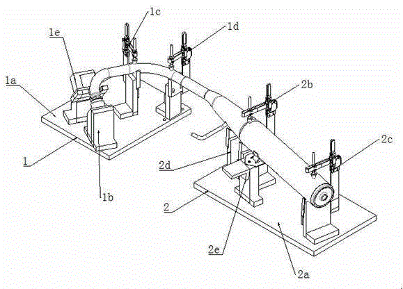 Double-gun welding device and machining method