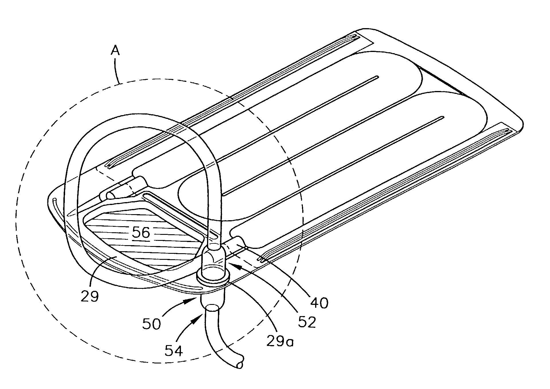 Intravenous fluid warming cassette with stiffening member, fluid container and key mechanism