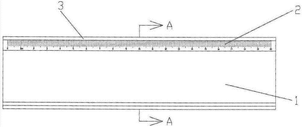 Plastic ruler with transparent protection sleeve