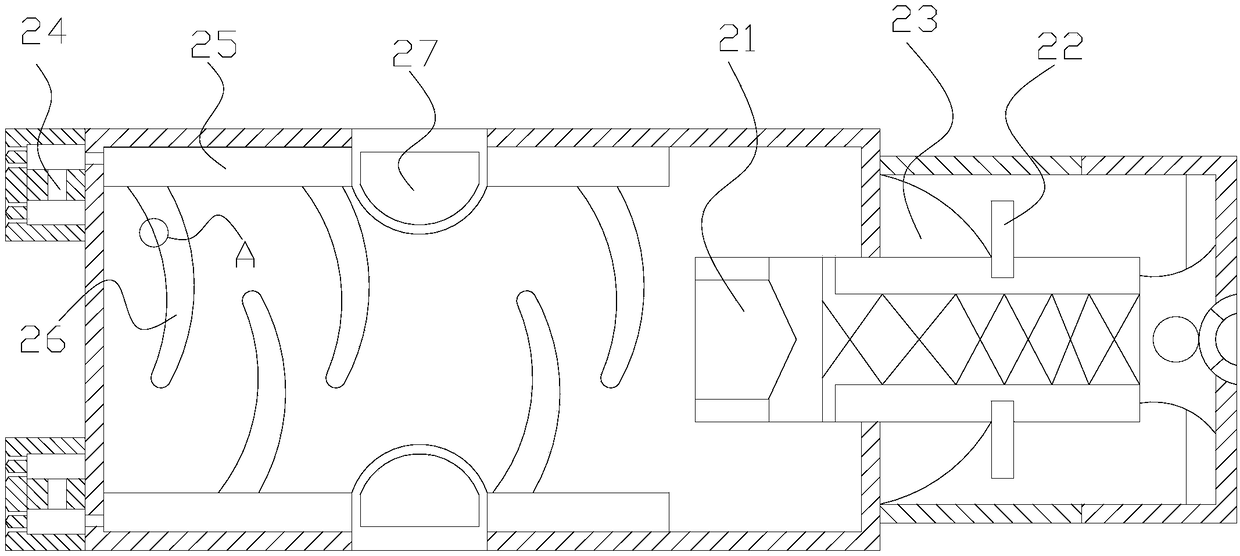 Magnetization, decompression and cooling arc extinction line returning device of coal mine well ventilator electric power case