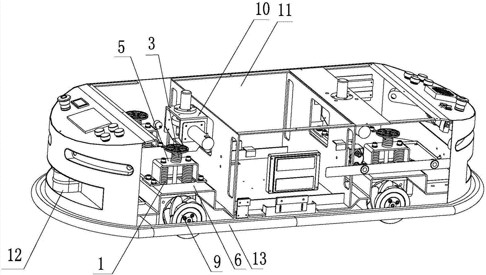 Universal, all-terrain and automatic guiding type carrying robot