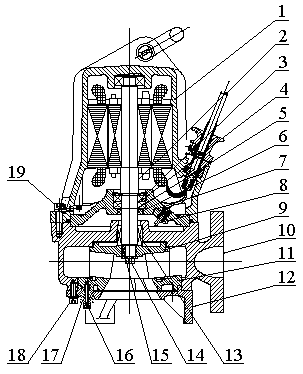 A submersible cutting sewage pump with high-efficiency hydraulic characteristics