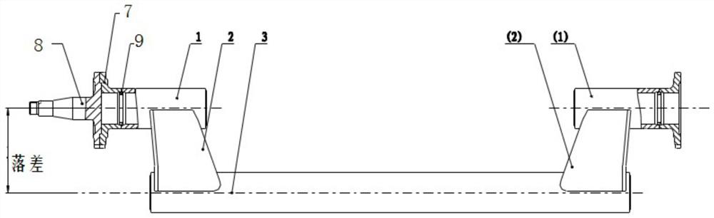 Liftable intermediate support shaft axle housing assembly and manufacturing method thereof