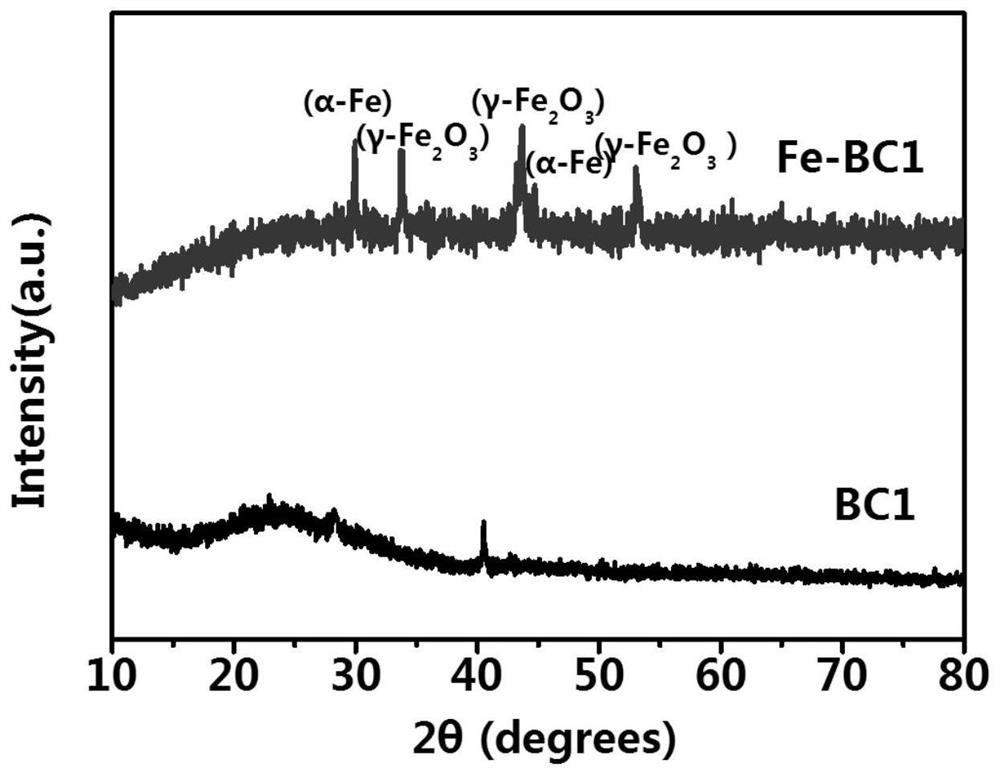 Preparation method, product and application of iron-loaded biochar