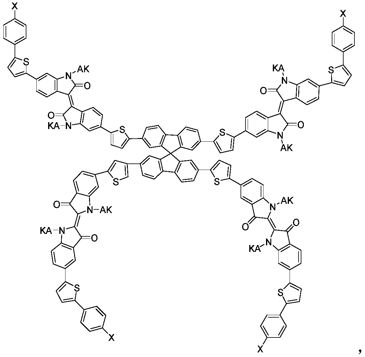 A kind of acceptor material of organic solar cell and preparation method thereof