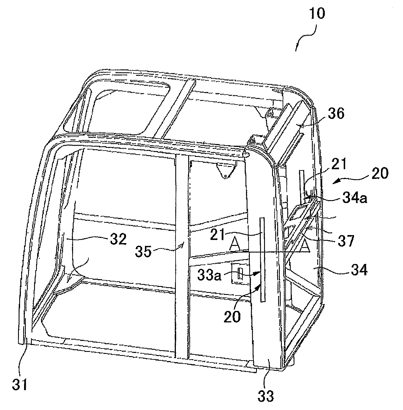 Reinforcement structure for pipe and cab structure for construction machine having the same