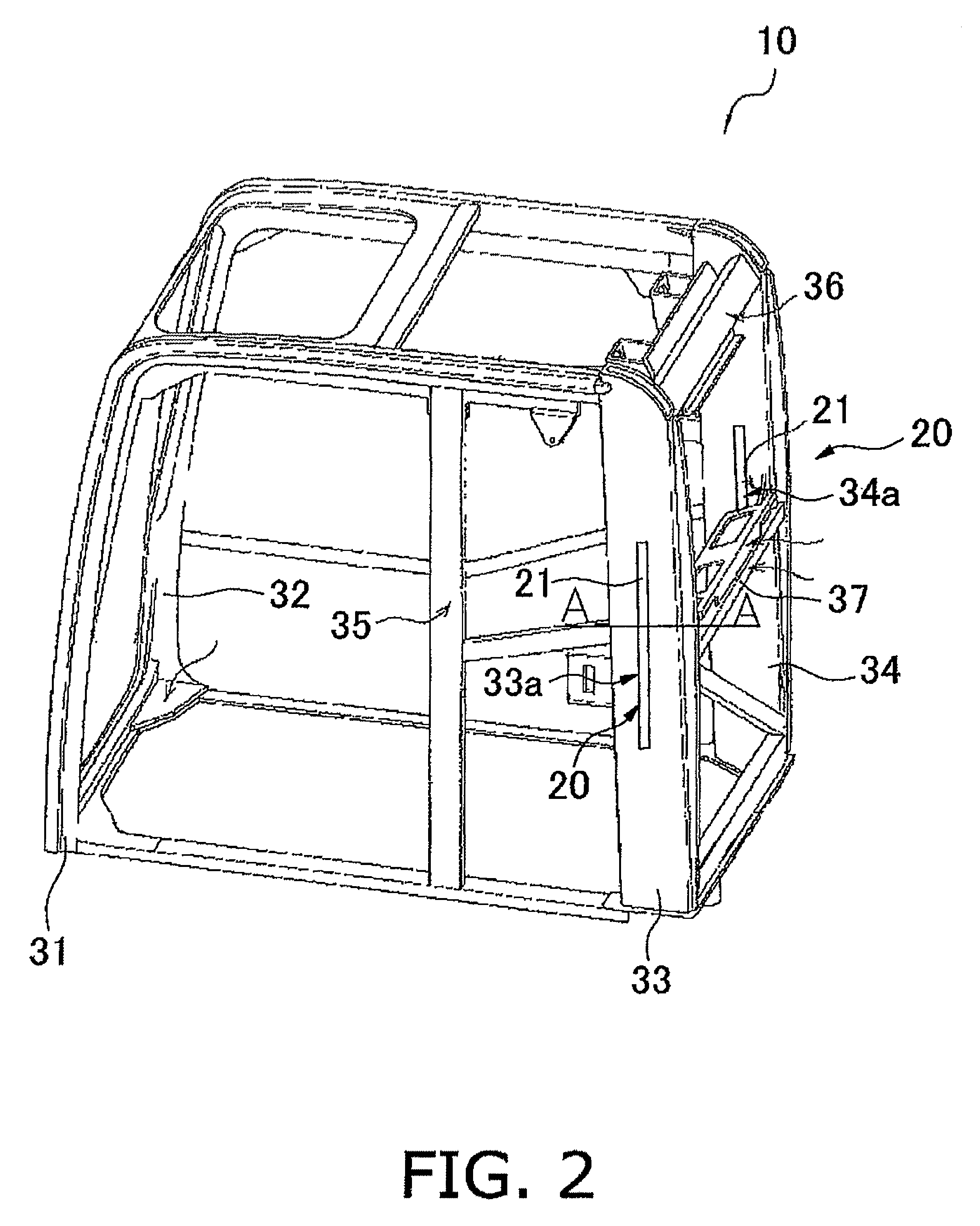 Reinforcement structure for pipe and cab structure for construction machine having the same