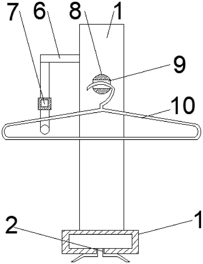 Clothes airing device capable of automatically fixing and clamping in strong wind weather