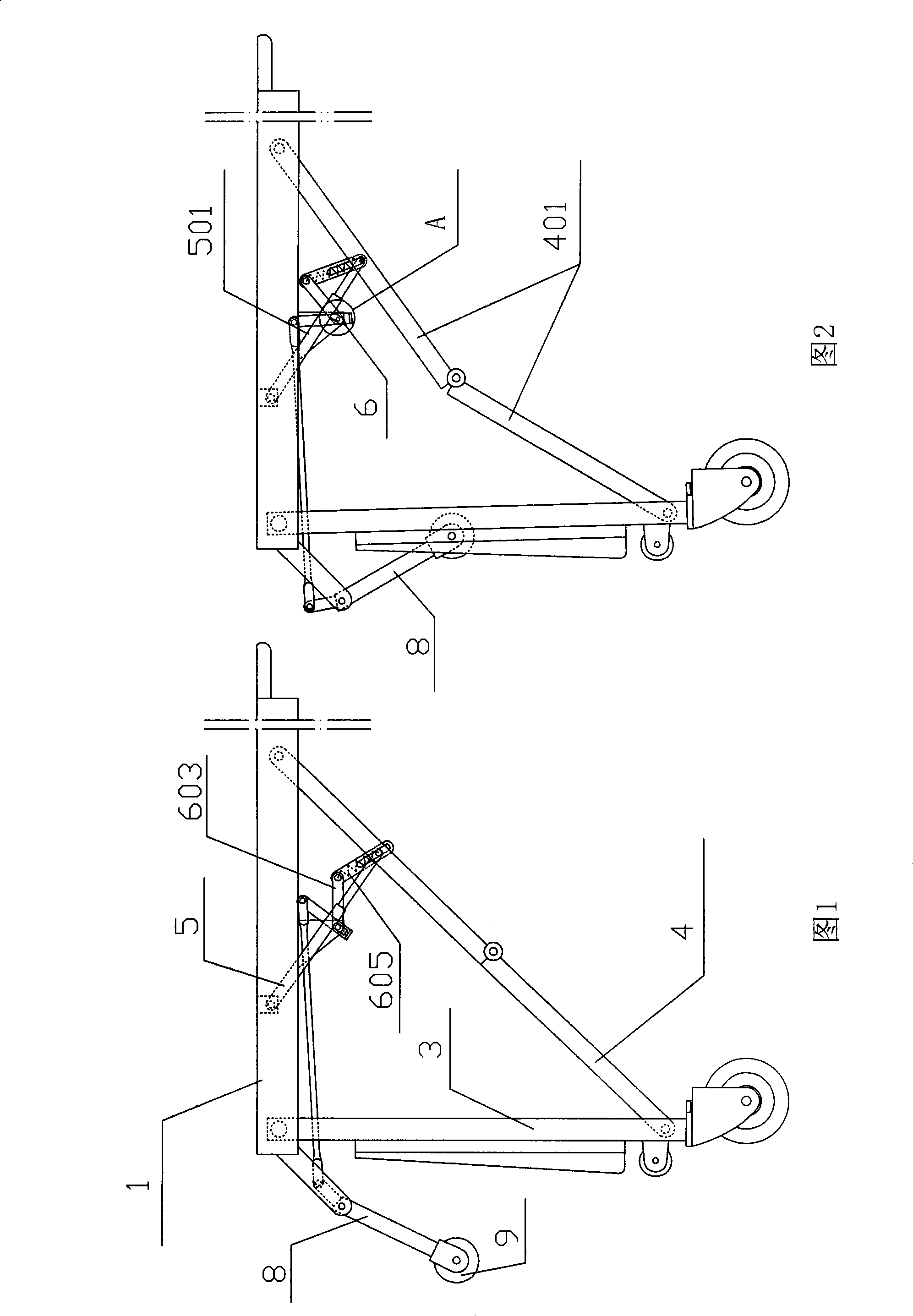 Semi-automatic stretcher vehicle and matched ambulance